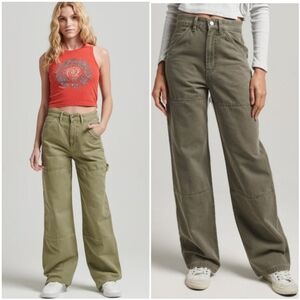 Y2K Aeropostale khaki wide leg high waisted carpenter cargo pants size XS